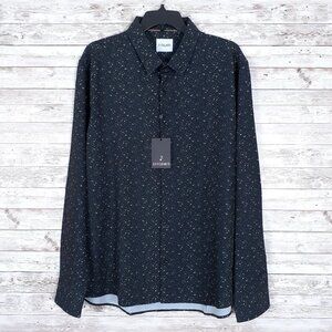 Stitch Note Mens Button Down Shirt XL Black 134A